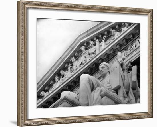 Guardian of Law, Statue Created by Sculptor James Earle Fraser Outside the Supreme Court Building-Margaret Bourke-White-Framed Photographic Print