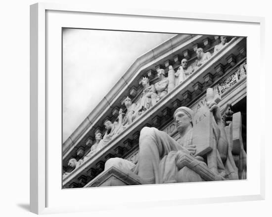 Guardian of Law, Statue Created by Sculptor James Earle Fraser Outside the Supreme Court Building-Margaret Bourke-White-Framed Photographic Print