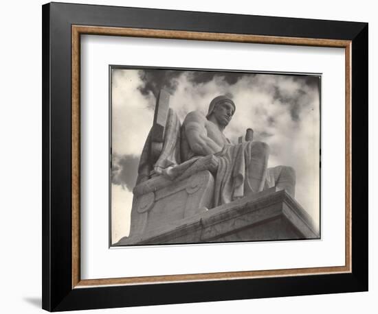 Guardian of Law, Statue Created by Sculptor James Earle Fraser Outside the Supreme Court Building-Margaret Bourke-White-Framed Photographic Print