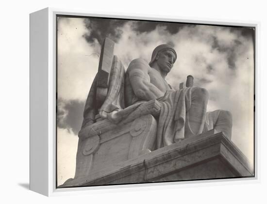 Guardian of Law, Statue Created by Sculptor James Earle Fraser Outside the Supreme Court Building-Margaret Bourke-White-Framed Premier Image Canvas