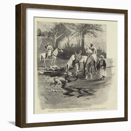 Guardians of the Peace in Morocco, a Troop of Moorish Police Escorting Prisoners-null-Framed Premium Giclee Print