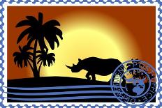 Postage Stamp. Savannah-GUARDING-OWO-Framed Art Print