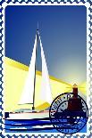 Postage Stamps With The Flag And The Statue Of Liberty-GUARDING-OWO-Art Print