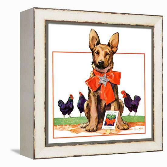 "Guarding the Garden,"May 1, 1935-Jene Klebe-Framed Premier Image Canvas