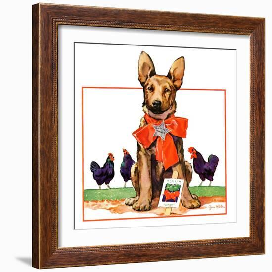 "Guarding the Garden,"May 1, 1935-Jene Klebe-Framed Giclee Print