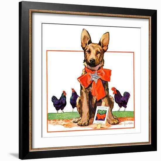 "Guarding the Garden,"May 1, 1935-Jene Klebe-Framed Giclee Print