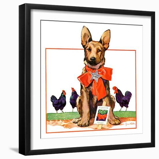 "Guarding the Garden,"May 1, 1935-Jene Klebe-Framed Giclee Print