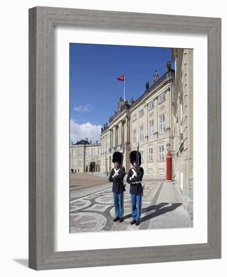 Guards at the Amalienborg Castle, Copenhagen, Denmark, Scandinavia, Europe-Frank Fell-Framed Photographic Print