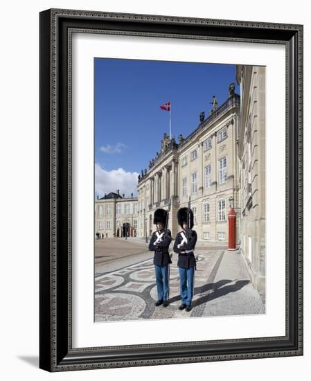 Guards at the Amalienborg Castle, Copenhagen, Denmark, Scandinavia, Europe-Frank Fell-Framed Photographic Print