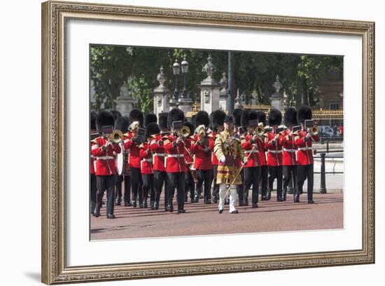 Guards Military Band Marching Past Buckingham Palace En Route to the Trooping of the Colour-James Emmerson-Framed Photographic Print