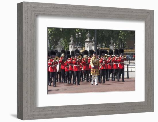 Guards Military Band Marching Past Buckingham Palace En Route to the Trooping of the Colour-James Emmerson-Framed Photographic Print