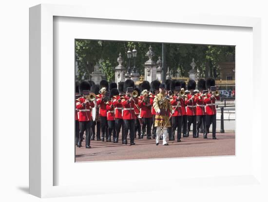 Guards Military Band Marching Past Buckingham Palace En Route to the Trooping of the Colour-James Emmerson-Framed Photographic Print