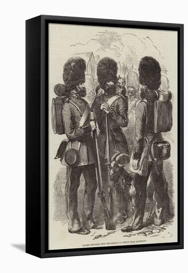 Guards Returned from the Crimea, a Sketch from Aldershott-null-Framed Premier Image Canvas