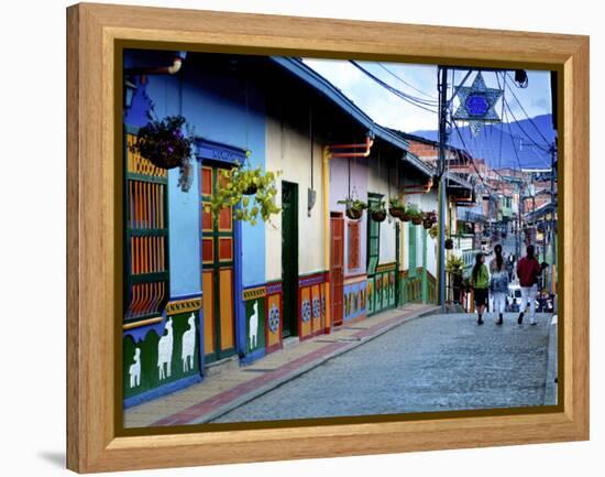 Guatape, Colombia, Outside of Medellin, Small Town known for its 'Zocalos' Panels of Three Dimensio-John Coletti-Framed Premier Image Canvas