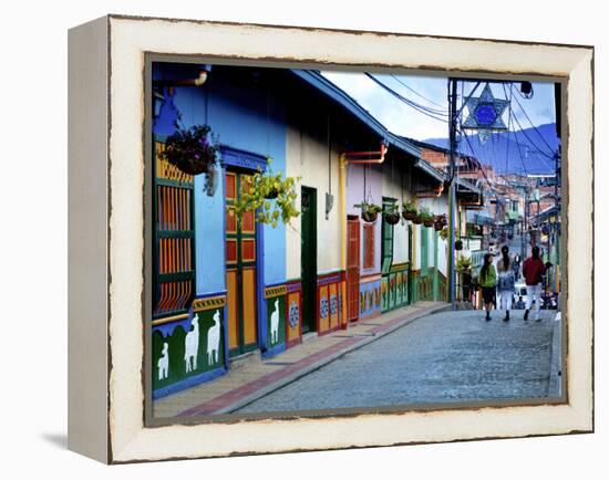 Guatape, Colombia, Outside of Medellin, Small Town known for its 'Zocalos' Panels of Three Dimensio-John Coletti-Framed Premier Image Canvas