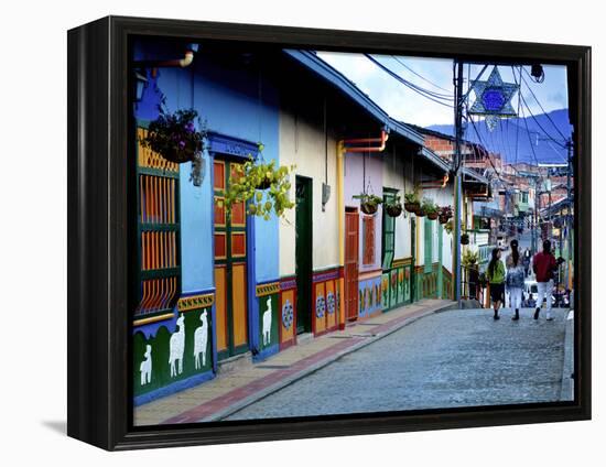 Guatape, Colombia, Outside of Medellin, Small Town known for its 'Zocalos' Panels of Three Dimensio-John Coletti-Framed Premier Image Canvas