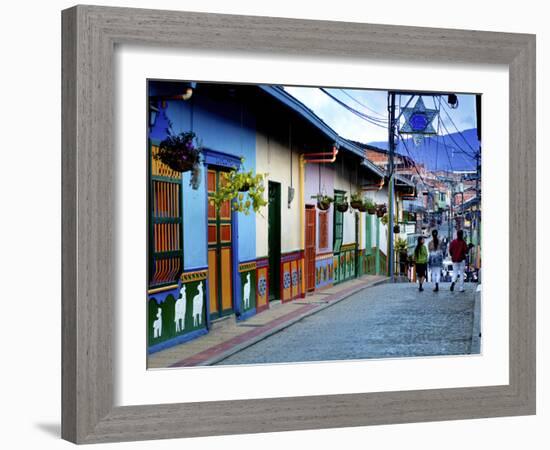 Guatape, Colombia, Outside of Medellin, Small Town known for its 'Zocalos' Panels of Three Dimensio-John Coletti-Framed Photographic Print