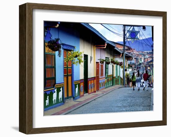 Guatape, Colombia, Outside of Medellin, Small Town known for its 'Zocalos' Panels of Three Dimensio-John Coletti-Framed Photographic Print
