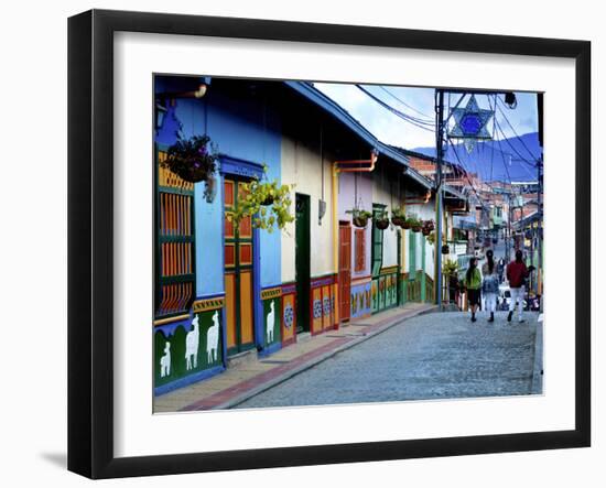 Guatape, Colombia, Outside of Medellin, Small Town known for its 'Zocalos' Panels of Three Dimensio-John Coletti-Framed Photographic Print