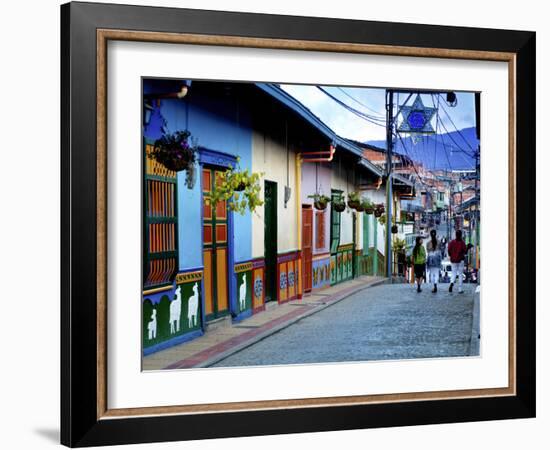 Guatape, Colombia, Outside of Medellin, Small Town known for its 'Zocalos' Panels of Three Dimensio-John Coletti-Framed Photographic Print