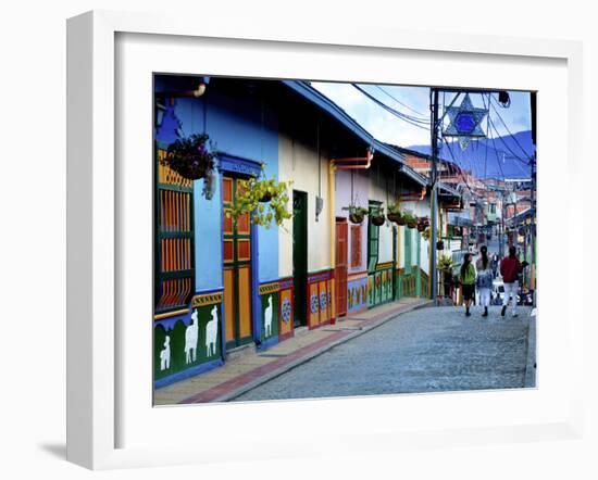 Guatape, Colombia, Outside of Medellin, Small Town known for its 'Zocalos' Panels of Three Dimensio-John Coletti-Framed Photographic Print