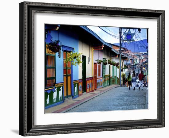 Guatape, Colombia, Outside of Medellin, Small Town known for its 'Zocalos' Panels of Three Dimensio-John Coletti-Framed Photographic Print