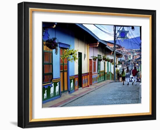 Guatape, Colombia, Outside of Medellin, Small Town known for its 'Zocalos' Panels of Three Dimensio-John Coletti-Framed Photographic Print