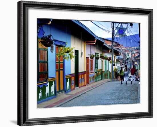 Guatape, Colombia, Outside of Medellin, Small Town known for its 'Zocalos' Panels of Three Dimensio-John Coletti-Framed Photographic Print