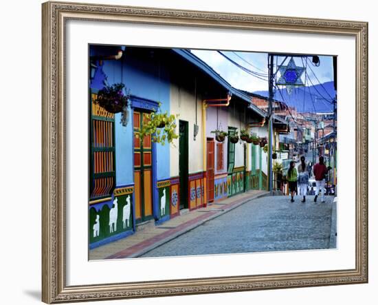 Guatape, Colombia, Outside of Medellin, Small Town known for its 'Zocalos' Panels of Three Dimensio-John Coletti-Framed Photographic Print