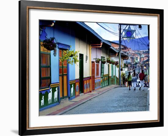 Guatape, Colombia, Outside of Medellin, Small Town known for its 'Zocalos' Panels of Three Dimensio-John Coletti-Framed Photographic Print