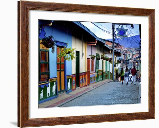 Guatape, Colombia, Outside of Medellin, Small Town known for its 'Zocalos' Panels of Three Dimensio-John Coletti-Framed Photographic Print