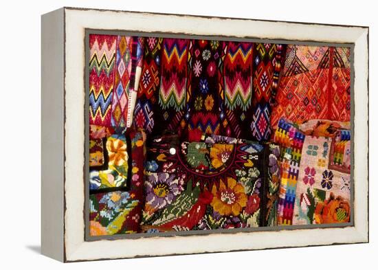 Guatemala: Antigua, detail of blouses called 'huipiles' for sale, August-Alison Jones-Framed Premier Image Canvas