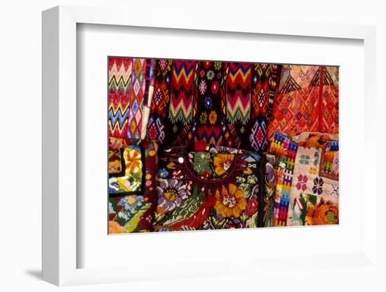 Guatemala: Antigua, detail of blouses called 'huipiles' for sale, August-Alison Jones-Framed Photographic Print