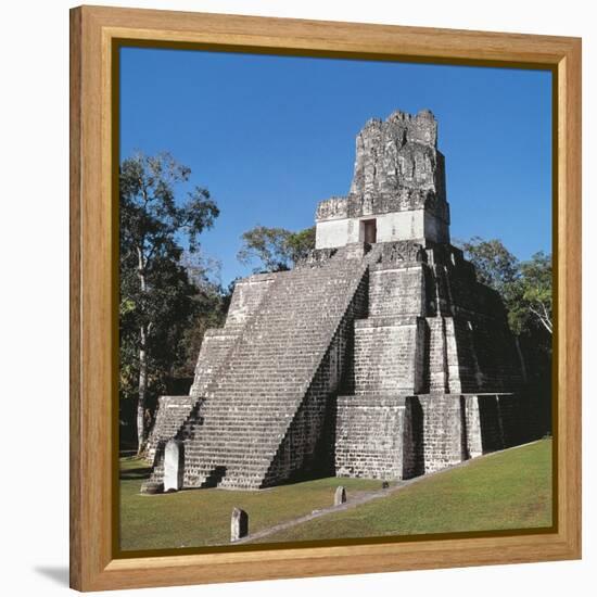 Guatemala, El Peten, Archaeological Site, Tikal National Park, Temple of the Masks or Moon-null-Framed Premier Image Canvas