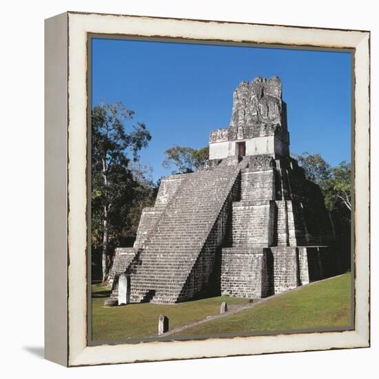 Guatemala, El Peten, Archaeological Site, Tikal National Park, Temple of the Masks or Moon-null-Framed Premier Image Canvas