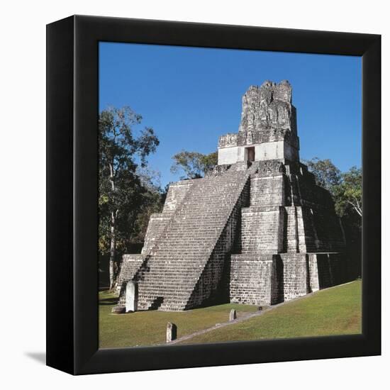 Guatemala, El Peten, Archaeological Site, Tikal National Park, Temple of the Masks or Moon-null-Framed Premier Image Canvas