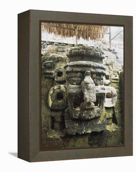 Guatemala, El Peten, Tikal National Park, Mask of Chac, God of Rain at Archaeological Site-null-Framed Premier Image Canvas