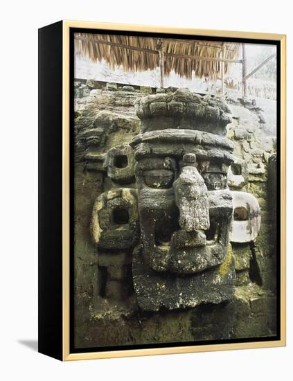 Guatemala, El Peten, Tikal National Park, Mask of Chac, God of Rain at Archaeological Site-null-Framed Premier Image Canvas