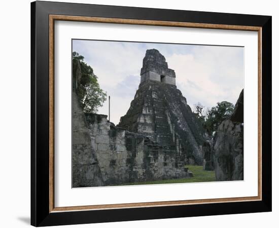 Guatemala, El Peten, Tikal National Park, Temple of the Great Jaguar at Archaeological Site-null-Framed Giclee Print