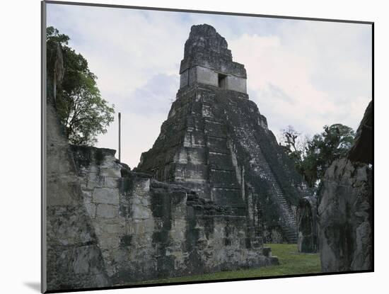 Guatemala, El Peten, Tikal National Park, Temple of the Great Jaguar at Archaeological Site-null-Mounted Giclee Print