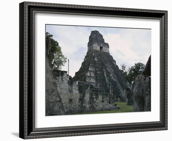 Guatemala, El Peten, Tikal National Park, Temple of the Great Jaguar at Archaeological Site-null-Framed Giclee Print