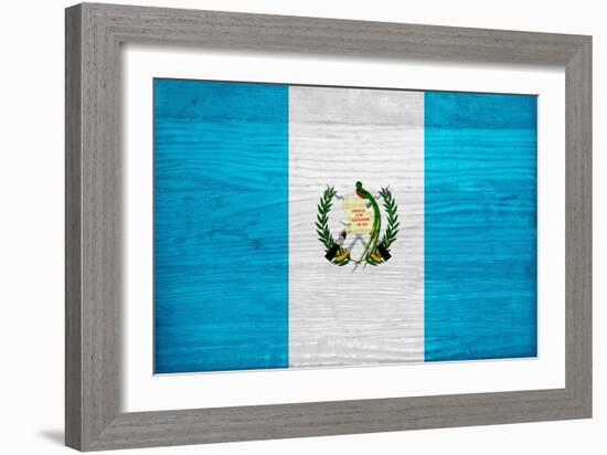 Guatemala Flag Design with Wood Patterning - Flags of the World Series-Philippe Hugonnard-Framed Art Print