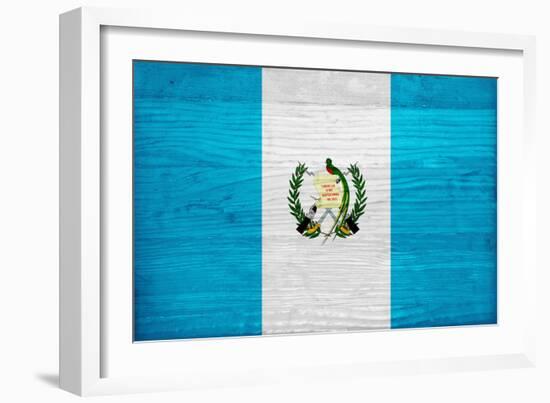 Guatemala Flag Design with Wood Patterning - Flags of the World Series-Philippe Hugonnard-Framed Art Print