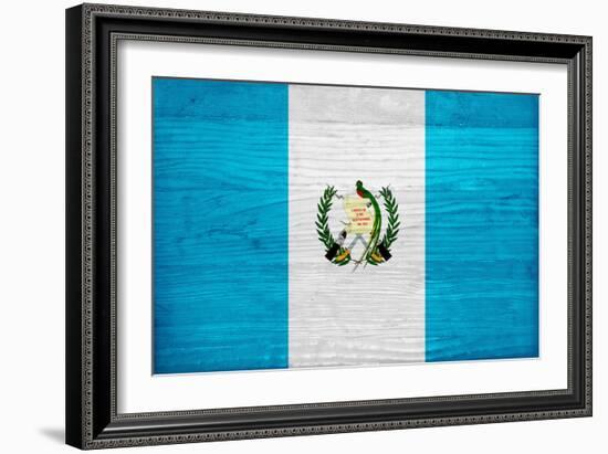 Guatemala Flag Design with Wood Patterning - Flags of the World Series-Philippe Hugonnard-Framed Art Print