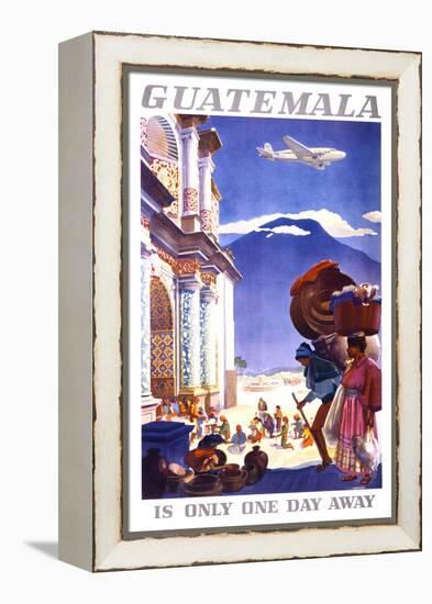 "Guatemala is Only One Day Away" Vintage Travel Poster-Piddix-Framed Stretched Canvas