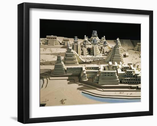 Guatemala, Plastic Model of Tikal Temples-null-Framed Giclee Print