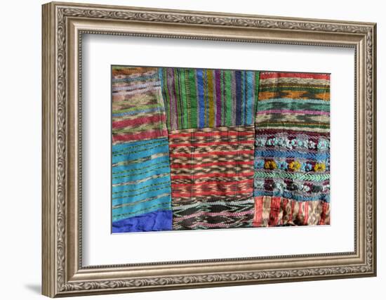 Guatemala. Typical Guatemalan textile; fabric scraps of various colors and textures forming a quilt-Kymri Wilt-Framed Photographic Print