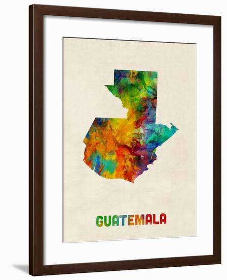 Guatemala Watercolor Map-Michael Tompsett-Framed Art Print