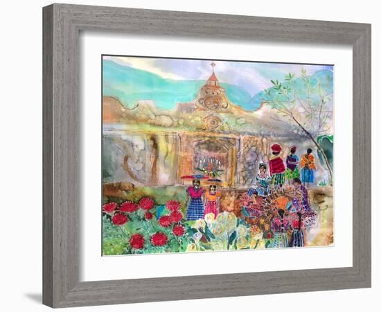 Guatemalan shrine, 2021 (Dyes on silk )-Hilary Simon-Framed Giclee Print