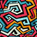 Bright Graffiti Seamless Pattern with Grunge Effect-gudinny-Art Print